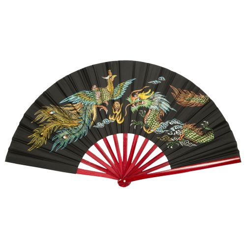 Bamboo Fan with Printed Design 13"