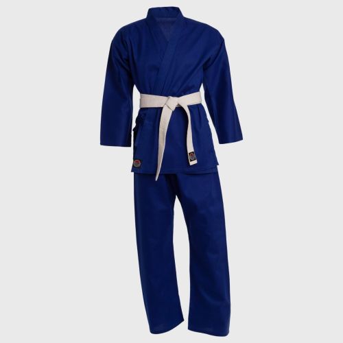 ProForce 5 oz. Classic Karate Uniform (Elastic Drawstring) - 60/40 Blend - Blue - With Free White  Belt