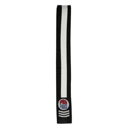ProForce® II 1.5" Double Wrap Color Striped Black & White Karate Belt