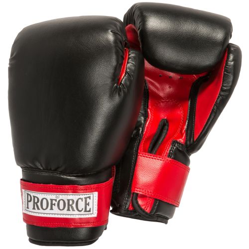 Proforce&reg; 12 oz Black Red Palm Leatherette Gloves