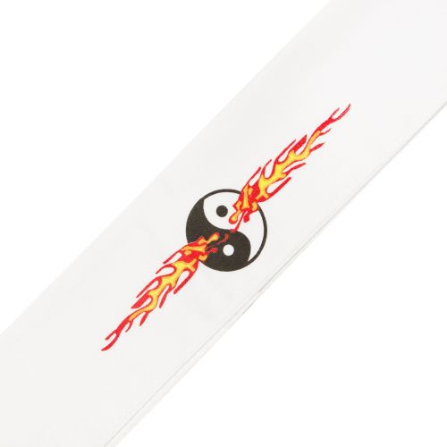 Headband White Yin Yang Flames
