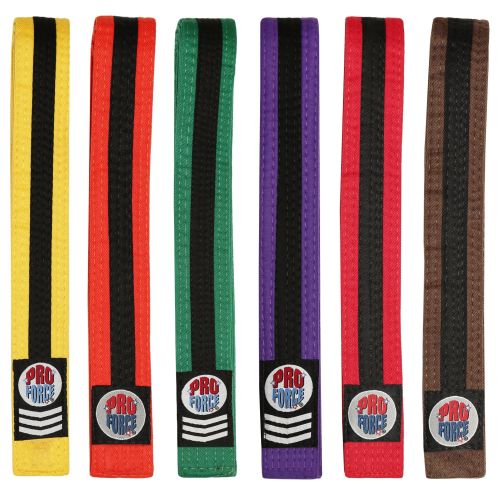 ProForce&#174; 1.75" Double Wrap Thunder Black Stripe Karate Belt